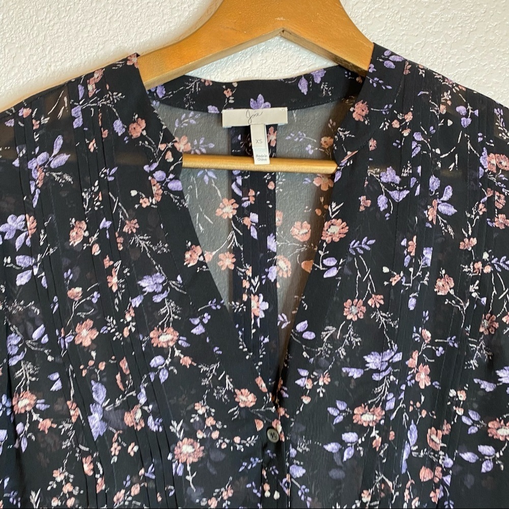 Joie- Martine Sheer Silk Floral Blouse - XS - Picture 4 of 8
